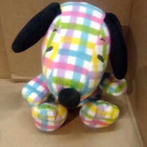 Hallmark Bright Plaids Snoopy Peanuts Blue Purple Pink Plaid Plush Soft Toy 6"